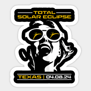 Total Solar Eclipse 2024 America 08.04.24 Texas For Her Sticker